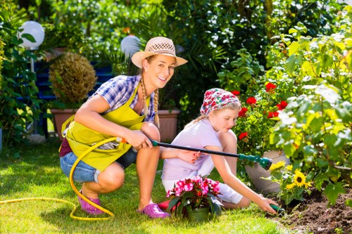 Leaf clearance and path cleaning for garden maintenance in Blackheath